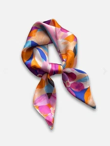 Santorini Silk-like Scarf | Bold Watercolor Print | headwear | Limited Re-Stock - Picture 1 of 11