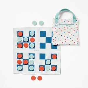 Checkerboard Kids Interactive Play Travel Game Checkers & Tic Tac Toe Pillowfort - Picture 1 of 3