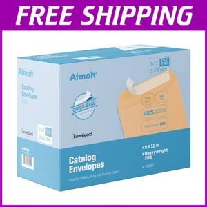 250 Count 9x12 Kraft Mailing Envelopes - Self Seal - Picture 1 of 7