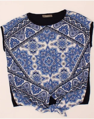 OASIS Womens Oversized Blouse Top UK 6 XS Navy Blue Paisley Viscose BT15 - Image 1 of 3