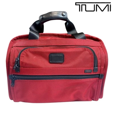TUMI Alpha Bravo Red Ballistic Nylon Travel Toiletry Bag Organizer Case Carry On - Image 1 of 4