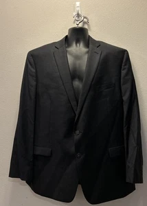 Calvin Klein Suit Jacket Mens 50 L Black 100% Wool Blazer Sport Coat Workwear - Picture 1 of 4
