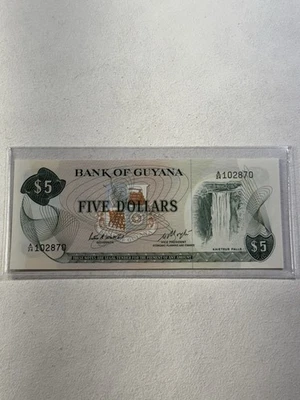 1983 Guyana $5 Banknote P# 22d - Image 1 of 4