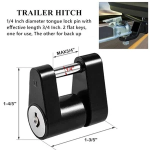 1PC Trailer Boat Hitch Coupler Lock Dia 1/4" Span 3/4" with 2 Keys Universal - Picture 1 of 8