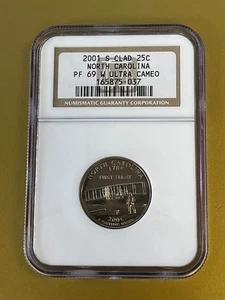 2001-S Clad North Carolina State Quarter - NGC PF69 ULTRA CAMEO - Picture 1 of 2