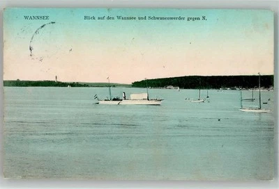 38042755 - 1000 Wannsee mit Schwanenwerder und einer Motorjacht 1908 - Bild 1 von 2