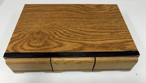 Vintage Faux Wood 3 Drawer Cassette Tape Storage Case Holds 42 - Picture 1 of 4