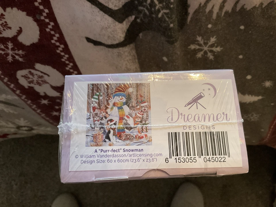 DREAMER DESIGNS DIAMOND ART CLUB A PURRFECT SNOWMAN DIAMOND PAINTING NEW SEALED - Image 1 of 1