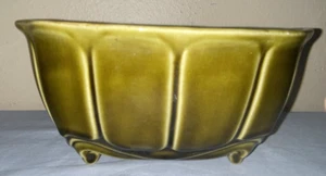 McCoy 489 USA Keramik grün Übertopf überbacken gerippt Vintage (ToteRRR) - Bild 1 von 8