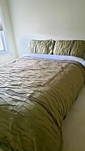 New,UNOPENED KABINI 4-PC King OLIVE GREEN luxurious comforter set by PEM AMERICA - Picture 1 of 10