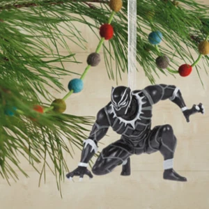 HALLMARK BLACK PANTHER CHRISTMAS  TREE ORNAMENT NEW  - Picture 1 of 5