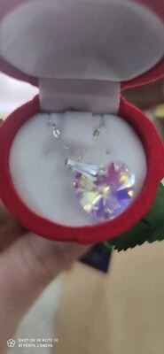 COLLANA GIOIELLO SWAROVSKI CUORE SAN VALENTINO AMORE ROSA BOREALE - Immagine 1 di 4