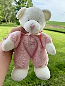 Vintage Russ Berrie Baby DROWSY Pink Teddy Bear Rattle Stuffed Animal Plush - Picture 1 of 13