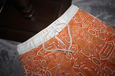 Reyn Spooner Men's 32 Swim Trunks Orange White Drawstring Shorts - Image 1 of 4