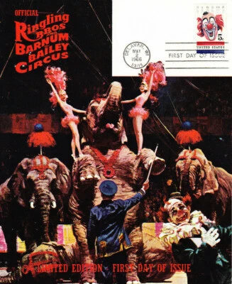 Ringling Bros Official 1st Day Card #1309 S1-U Circus John Ringling 1966 - Image 1 of 2