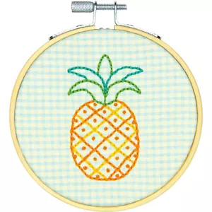 Embroidery 'Learn a Craft' Kit ~ Dimensions Pineapple Pattern #72-75076 - Picture 1 of 3