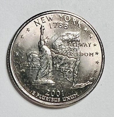 2001 D Washington New York State Quarters Uncirculated Coin.   8643 - Image 1 of 2