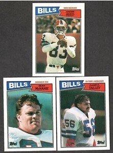 3 Buffalo Bills 1987 Topps Football Cards # 365 , 367 and # 370 - Picture 1 of 1