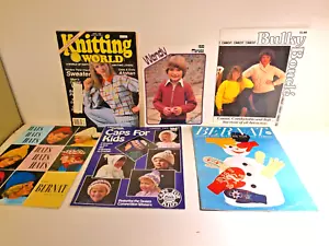 VTG Mixed Lot of 6 Bernat Caron Wendy Knitting World Knitting Pattern Books - Picture 1 of 4