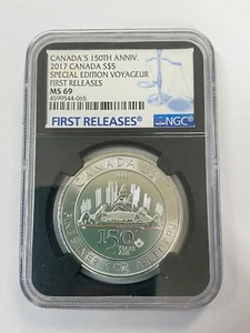 2017 $5 CANADA 1OZ SILVER 150TH SPECIAL EDITION VOYAGEUR NGC MS69 FIRST RELEASES - Picture 1 of 2