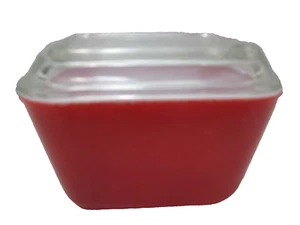 Vintage Pyrex Glass Refrigerator Dish w Lid Primary Red # 501 - Picture 1 of 7