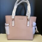 Michael Kors Voyager Leather EW Tote Shoulder Bag FAWN pink Tech Pocket NEW $228