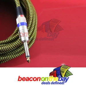 ASHTEC Aussie Made 10 Ft Guitar Lead Instrument Cable Braided Tweed - Picture 1 of 3
