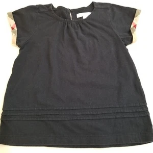 Burberry Girls Top Blouse T Shirt Check Cuff Pleats Size 5 Y 110 cm - Picture 1 of 16