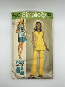 Simplicity 1970 Sew Pattern #8830 Mini Skirt Top Pants Size 20 Bust 42 Hip 44 - Picture 1 of 2