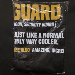 SECURITY GUARD BOUNCER FUNNY T SHIRT MENS M-L LARGE NORMAL PERSON BUT COOLER - Picture 1 of 4
