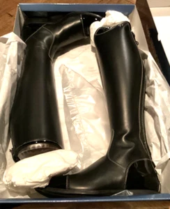 Tricolore Salentino/01 Smooth Black Leather Riding Boots Size:38. MC/S - Picture 1 of 4