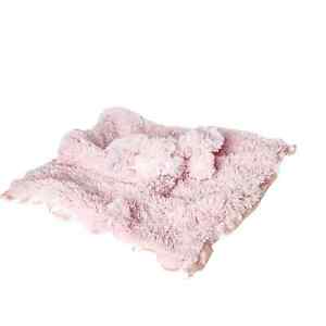 Stephan Baby Pink Sherpa Bunny Security Blanket Lovey Fuzzy Satin Edges