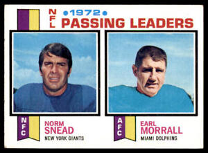 1973  Topps #2 Norm Snead Earl Morrall Passing Leaders (corner wear)