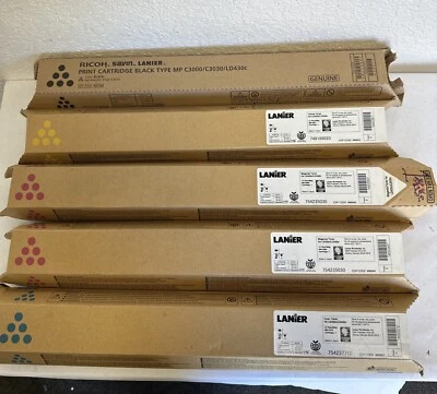 5 tóneres PARA Ricoh MP C3030/LD425c/LD430c CMYK 841338,888665,888666,888667 Foto 1 de 4