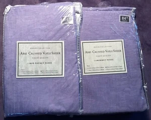 (Set of 2) Abri - Crushed Voile Sheer Curtain Panels Lavender - Rod & Grommet - Picture 1 of 9