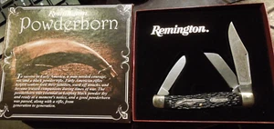 Como Nuevo Estado Remington Powderhorn Grande Stockman #18283 - 3 Hojas con Caja EE. UU. - Imagen 1 de 15