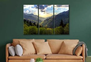 Great Smoky Mountains 3 & 4 Panels Australian Made Wall Canvas High Quality - Picture 1 of 7