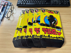 Dick Tracy - EMPTY CARD BOX (Marked) - BULK LOT of 6 - Topps 1990