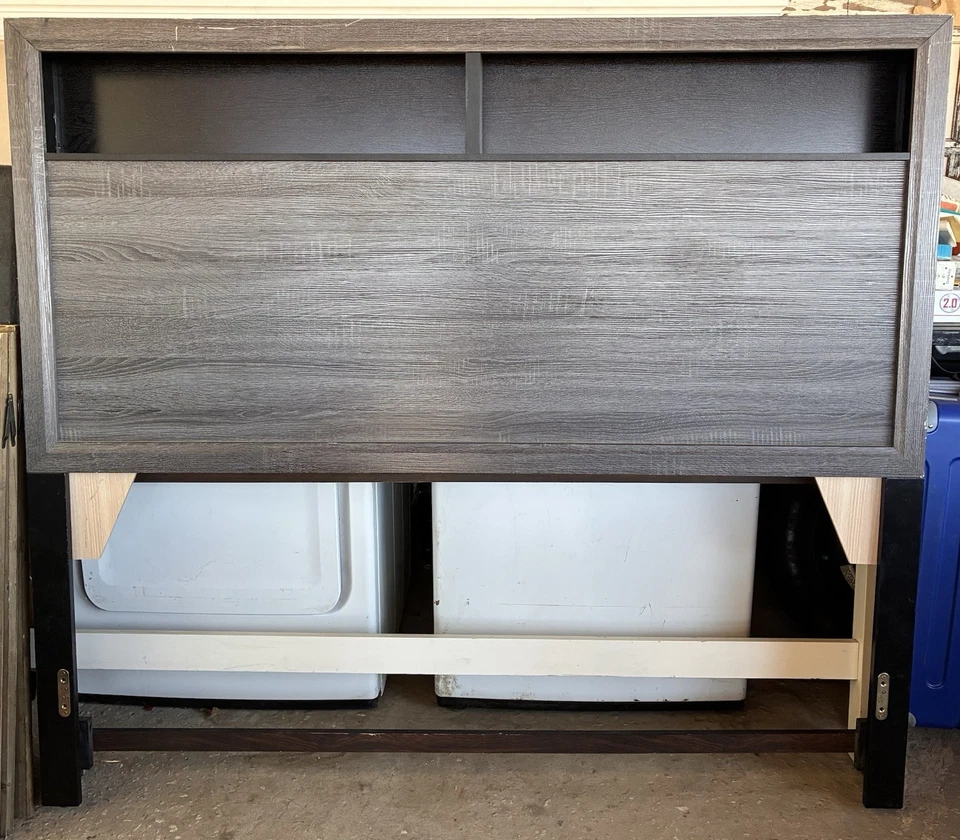 Wooden Headboard With Shelves For A Queen Size Bed, ￼￼￼ - Image 1 of 4