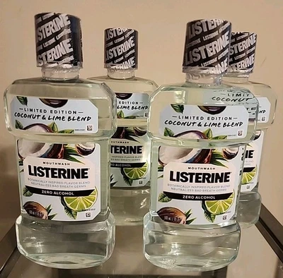 4 Listerine Limited Edition Coconut & Lime Blend Zero Alcohol Mouthwash 500 ml  - Image 1 of 3