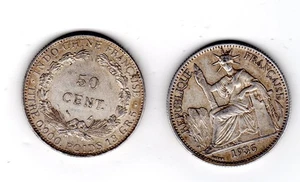 FRANCE INDOCHINE INDO-CHINA FRENCH 50 Centimes 1936 KM.4a 13.5 gr  ARGENT SILVER - Picture 1 of 1