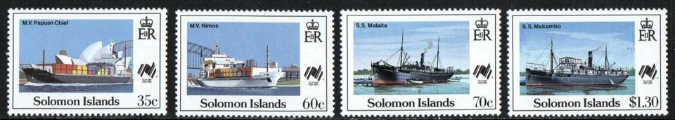 Sello de las Islas Salomón 618-621 - Bicentenario australiano Foto 1 de 1