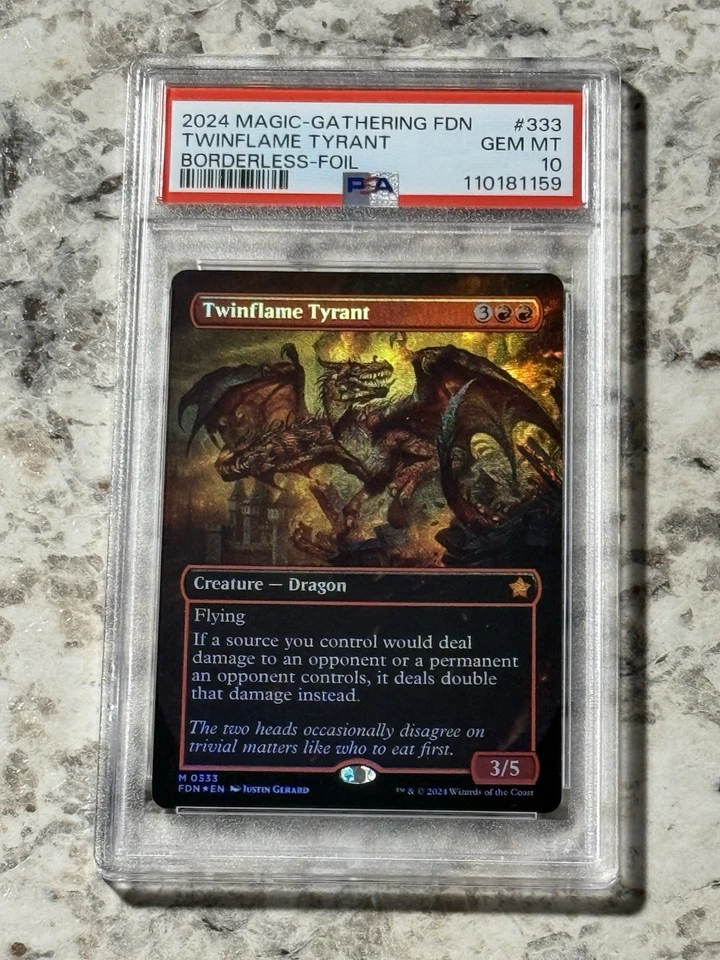 Twinflame Tyrant Borderless  Foil (333) PSA 10 GEM MINT (MTG Foundations 2024) - Image 1 of 2