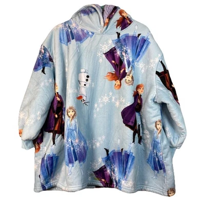 Moletom com capuz Disney Frozen Il Elsa, Anna & Olaf manga longa forrado de lã tamanho grande SO - Imagem 1 de 4