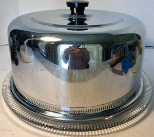 Vintage Everedy Kake-Saver Chrome Cover With Glass Plate 12.5" - Picture 1 of 3