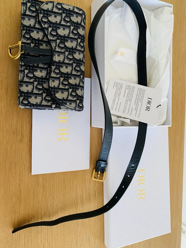 Dior Saddle Oblique rectangular segeltuch Bauchtasche Gürteltasche Blau - Bild 1 von 4