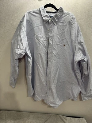 CAMISA DE VESTIR POLO RALPH LAUREN AZUL Y BLANCO Talla 4XB Usada Dos Veces Muy Bonita Foto 1 de 3