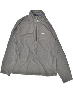 REGATTA Mens Zip Neck Pullover Tracksuit Top 2XL Grey Pinstripe Polyester BQ31 - Picture 1 of 3