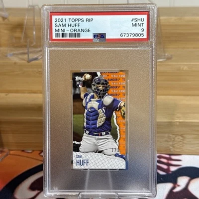2021 Topps Rip Sam Huff 1/3 Mini Orange Rookie PSA 9 #MRIP-SHU - Image 1 of 3