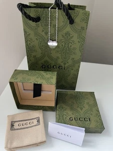 Gucci Sterling Silver 925 Genuine Classic Heart Chain Necklace Pendant - Picture 1 of 6